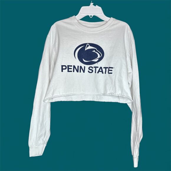 Women's Penn State Cropped Sporty Long Sleeve Tee - M College Football Game Day - Picture 2 of 5